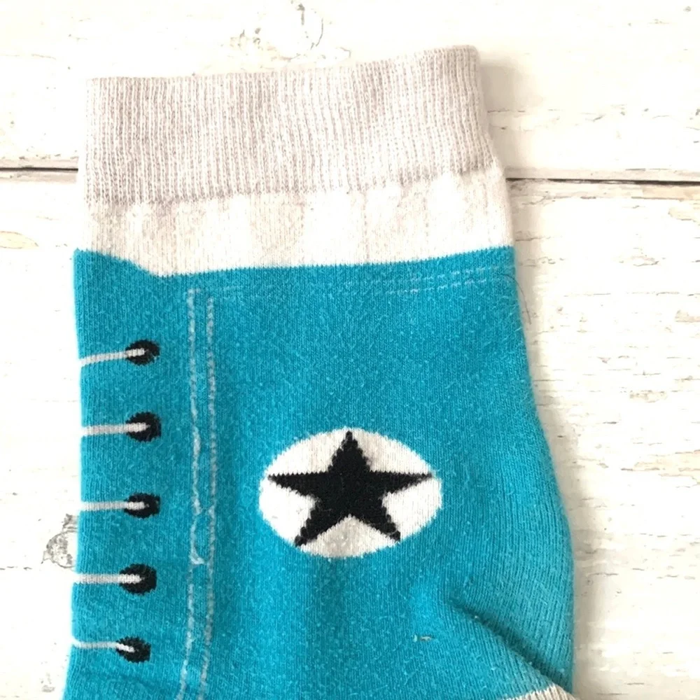 Converse Crew Socks Shoe Print Blue White OS Women’s Mens Accessories